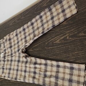 A SHIRT THING size Small Griffin Cotton Pants Plaid Crop Straight